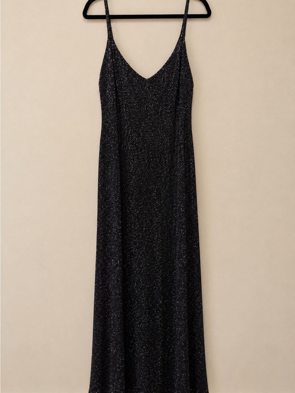 Beautiful Plus Size 1XL Taylor Black Sparkle Maxi Slip Dress